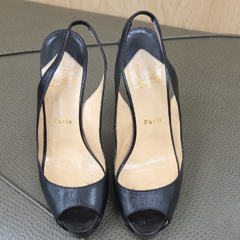 Chic Black Peep-Toe Heels by Christian Louboutin
